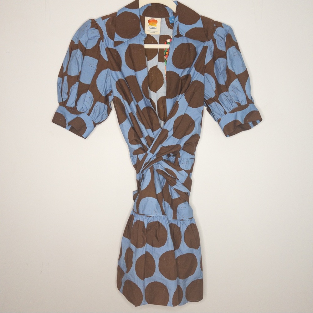 Farm Rio Anthropologie Bow-Front Mini Dress - Picture 3 of 11